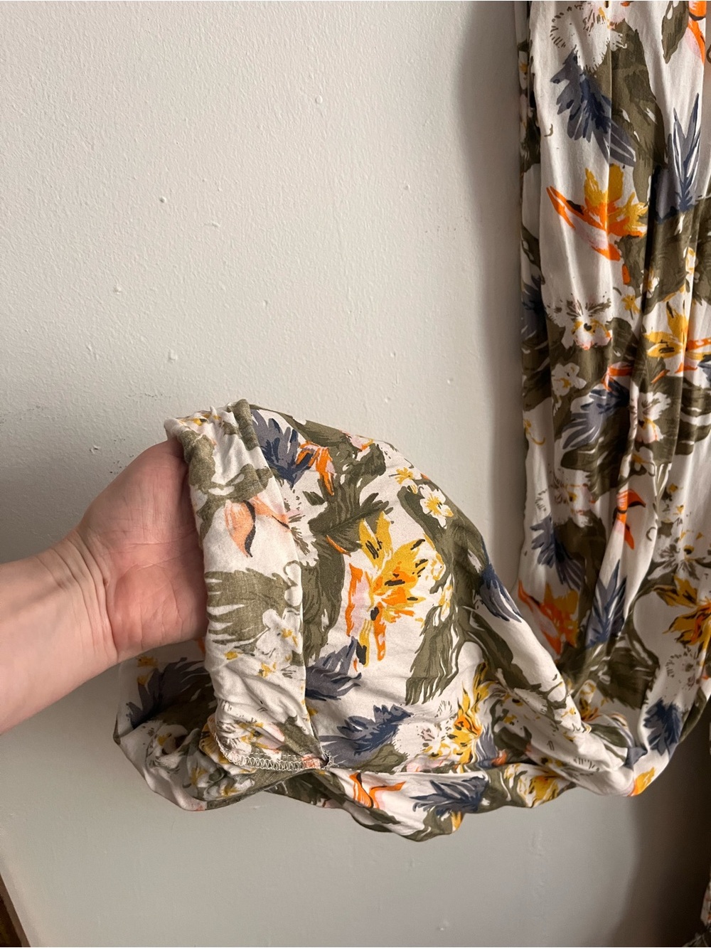 ASOS Floral Jumpsuit with Olive Green and Mustard Accents
